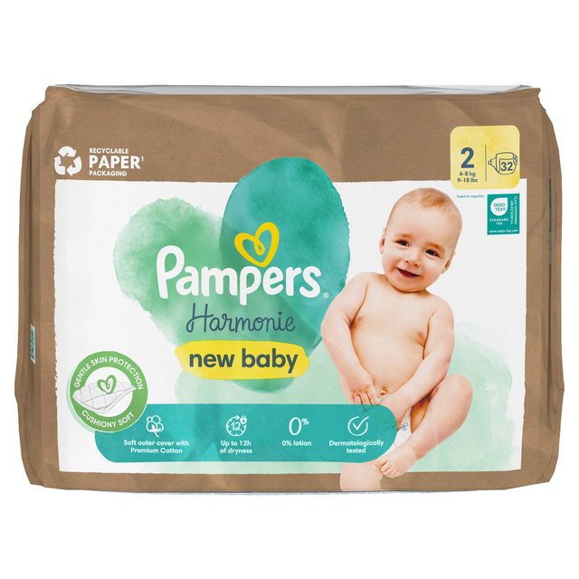 Pampers Harmonie Nappies Size 2 Essential Pack   32 per pack GOODS M&S   