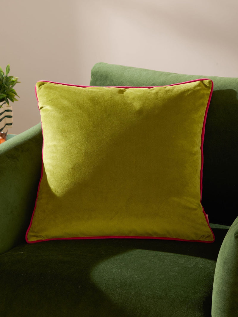 Furn Lime/Hot Pink Meridian Velvet 45 x 45cm Cushion Cover