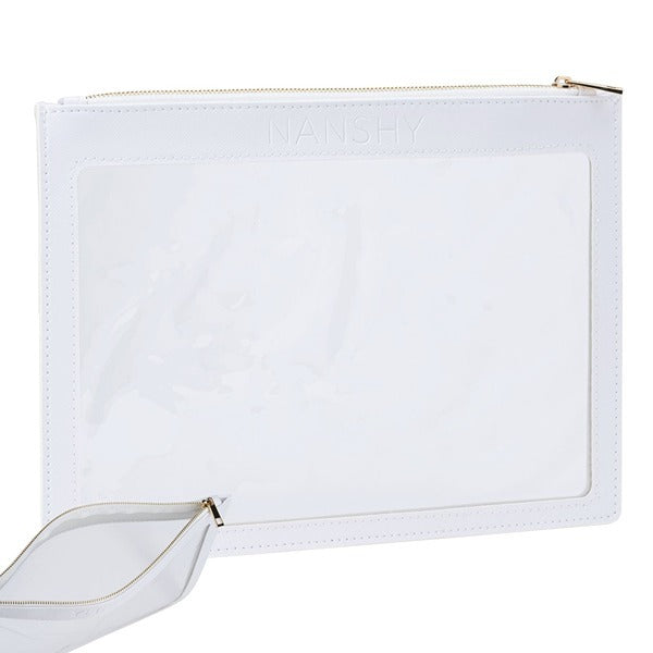 Nanshy Clear Flat Makeup Pouch (White)