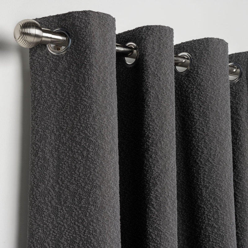 Habitat Boucle Blackout Eyelet Curtains - Dark Grey - 168x183cm