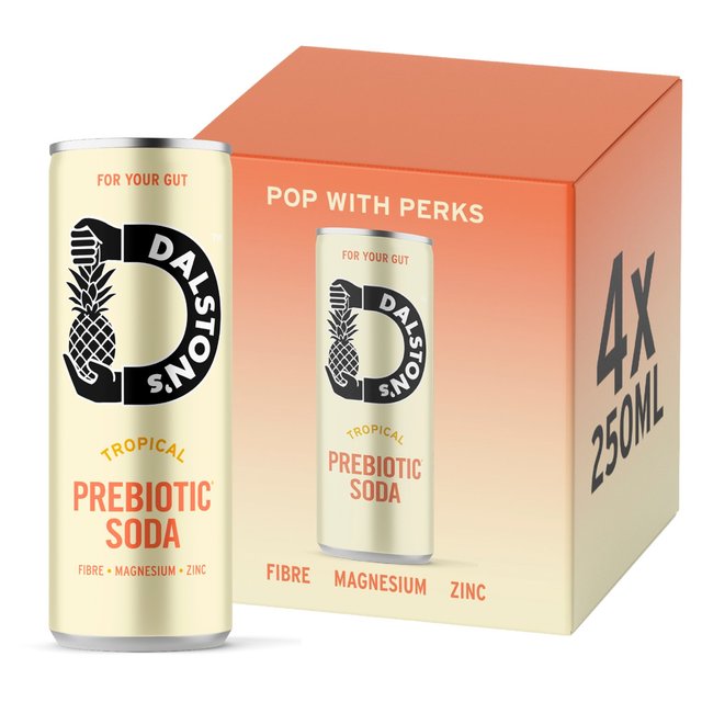 Dalston's Tropical Prebiotic Soda For Your Gut  Multipack   4 x 250ml GOODS M&S   