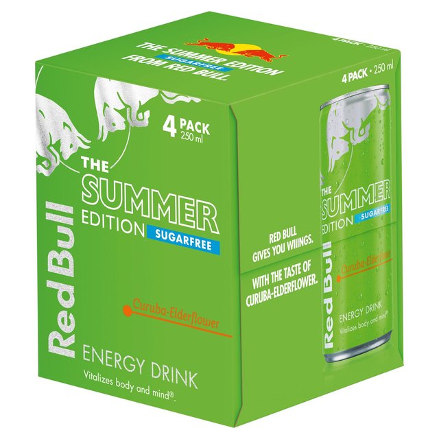 Red Bull Sugar Free Summer Edition Curuba-Elderflower   4 x 250ml GOODS M&S   