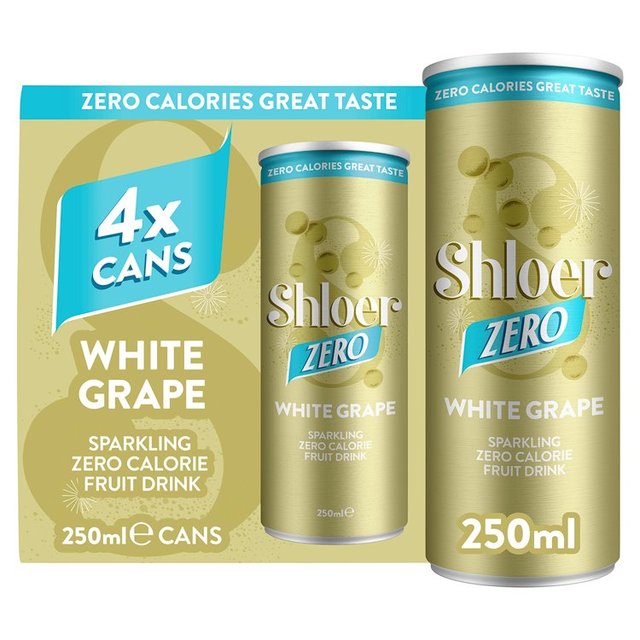 Shloer Zero White Grape 4PK   4 x 250ml