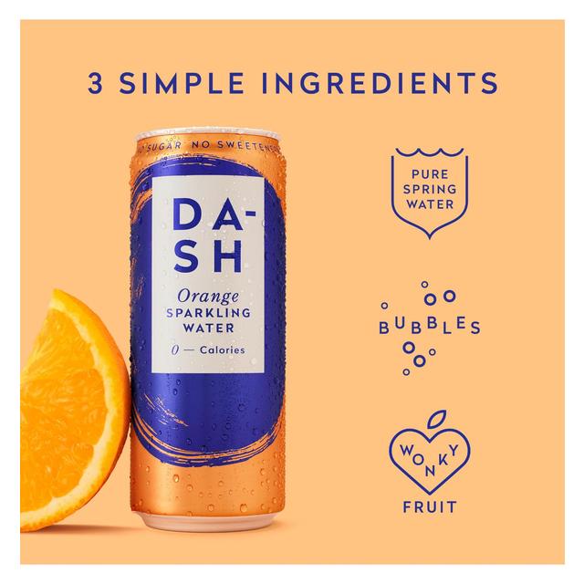 DASH Orange Infused Sparkling Water    12 x 330ml GOODS M&S   