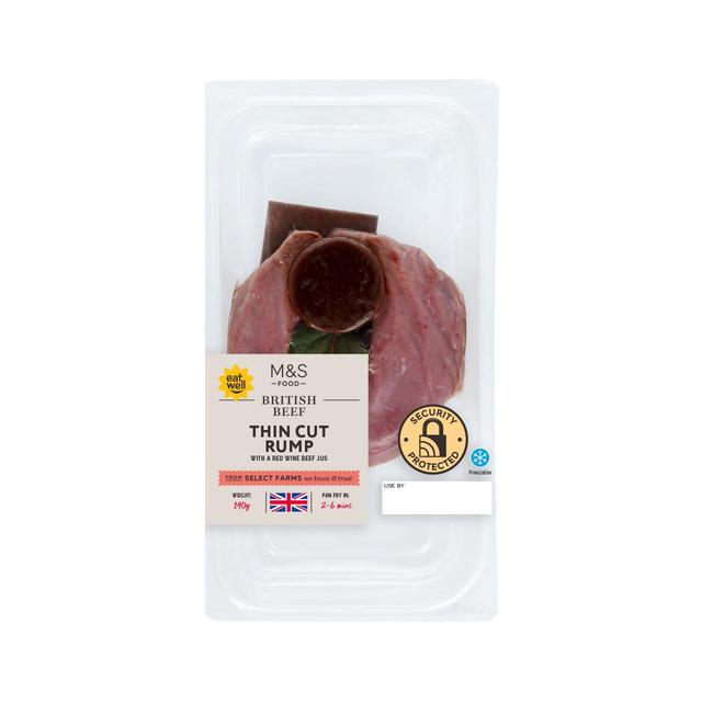 M&S Thin Cut Rump Steak with Red Wine Beef Jus   190g GOODS M&S   