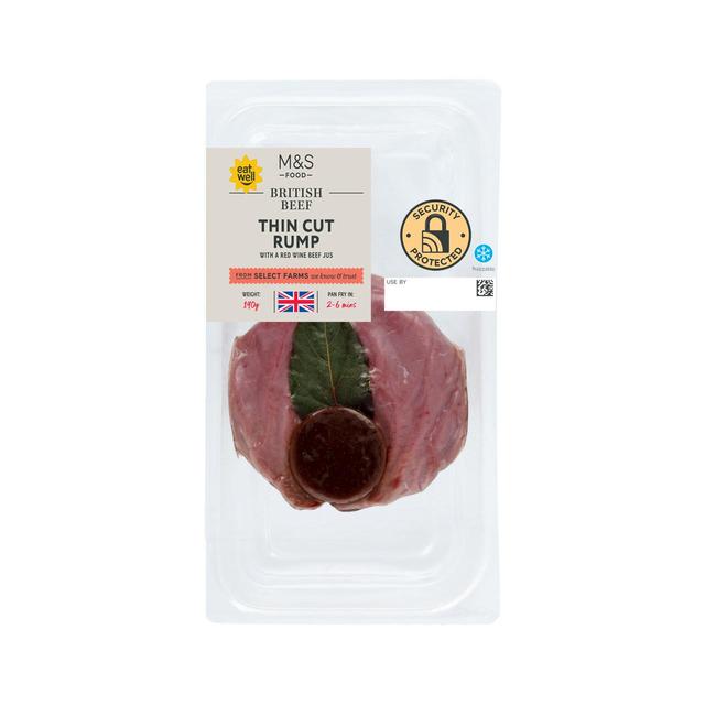 M&S Thin Cut Rump Steak with Red Wine Beef Jus   190g GOODS M&S   