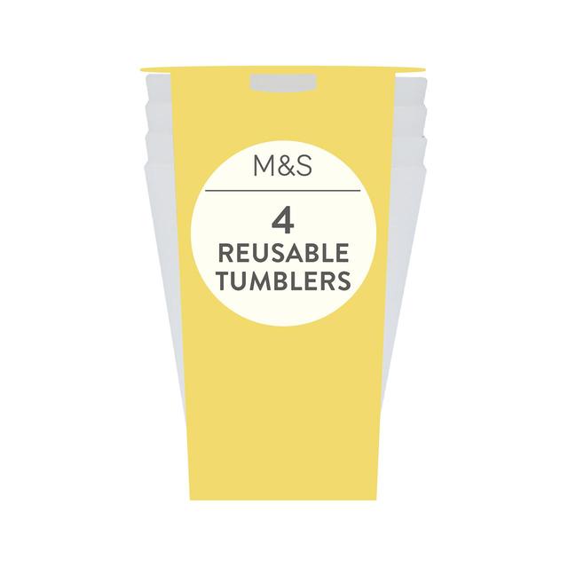 M&S White Reusable Picnic Tumblers   4 per pack GOODS M&S   