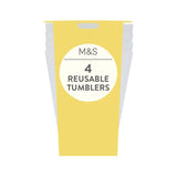 M&S White Reusable Picnic Tumblers   4 per pack GOODS M&S   