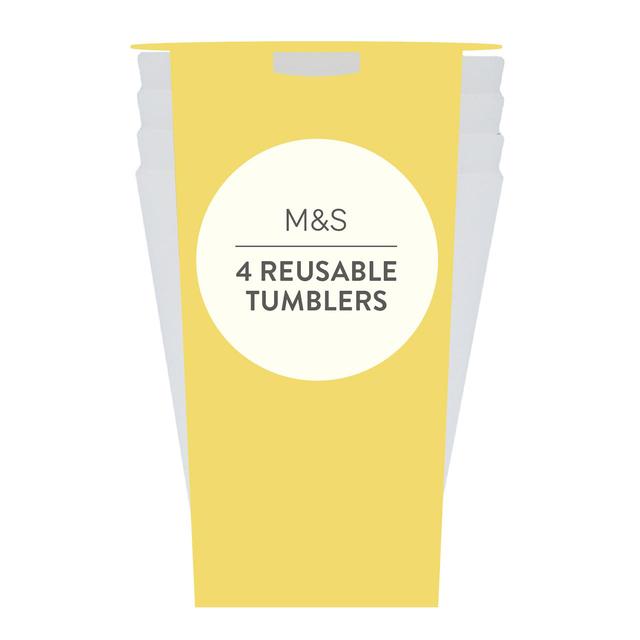 M&S White Reusable Picnic Tumblers   4 per pack GOODS M&S   