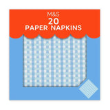 M&S Blue Gingham Paper Napkins   20 per pack GOODS M&S   