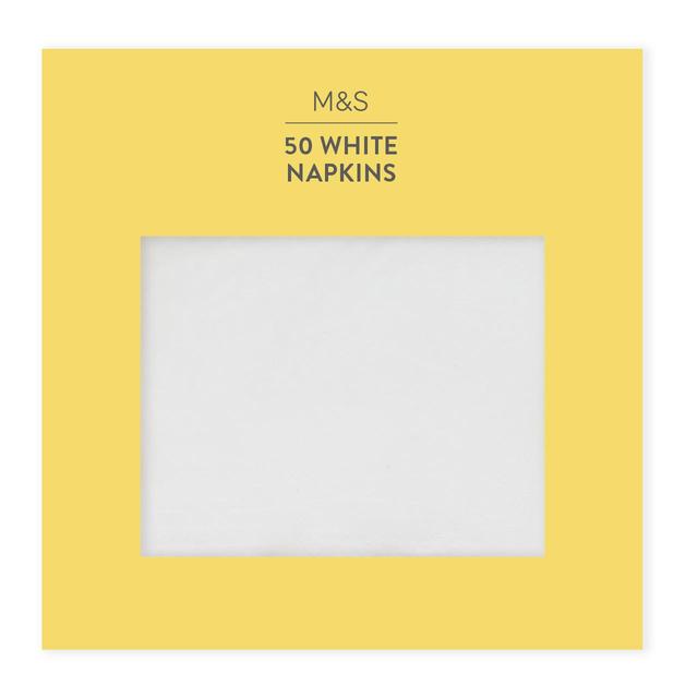 M&S White Paper Napkins   50 per pack