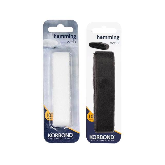 Korbond Twin Pack Hemming Web Black &amp; White 10m