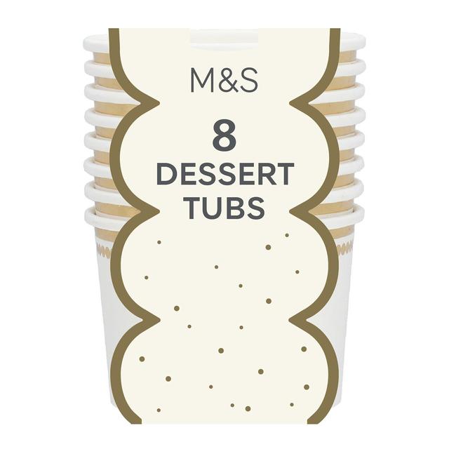 M&S White & Gold Paper Dessert Tubs   8 per pack GOODS M&S   