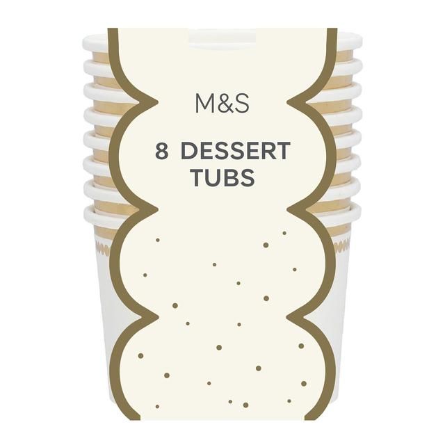 M&S White & Gold Paper Dessert Tubs   8 per pack GOODS M&S   