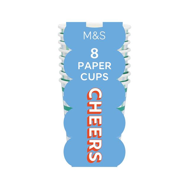 M&S Green Paper Party Cups   8 per pack GOODS M&S   