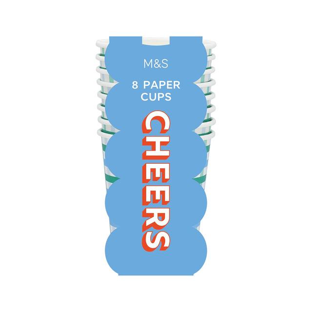 M&S Green Paper Party Cups   8 per pack GOODS M&S   