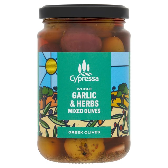 Cypressa Garlic & Herb Whole Mixed Olives   315g GOODS M&S   