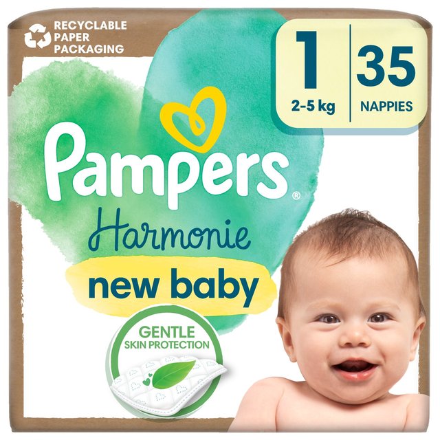 Pampers Harmonie Nappies Size 1 Essential Pack   35 per pack GOODS M&S   