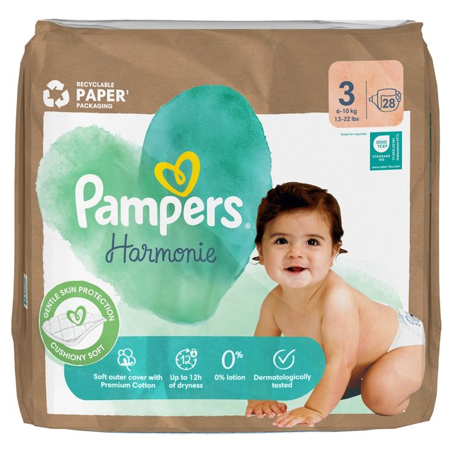 Pampers Harmonie Nappies Size 3 Essential Pack   28 per pack GOODS M&S   