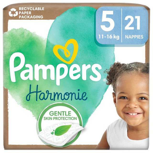 Pampers Harmonie Nappies Size 5 Essential Pack   21 per pack GOODS M&S   