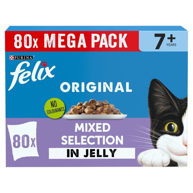 Felix Orignal Cat Food Senior Mixed Selection in Jelly Wet Cat Food   80 x 85g GOODS M&S   