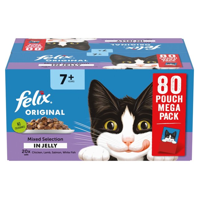 Felix Orignal Cat Food Senior Mixed Selection in Jelly Wet Cat Food   80 x 85g GOODS M&S   