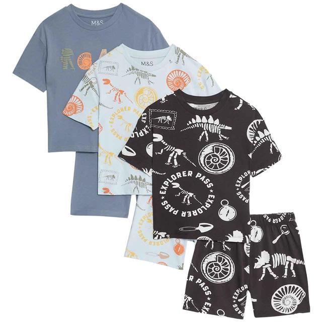 M&S Roar Shorties 3 Pack 2-7 Years Carbon