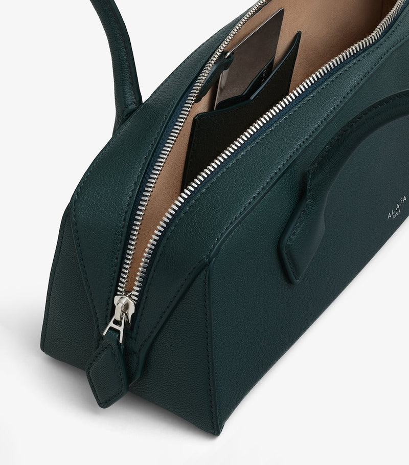 Alaïa Le Teckel medium shoulder bag black leather, imported from the UK