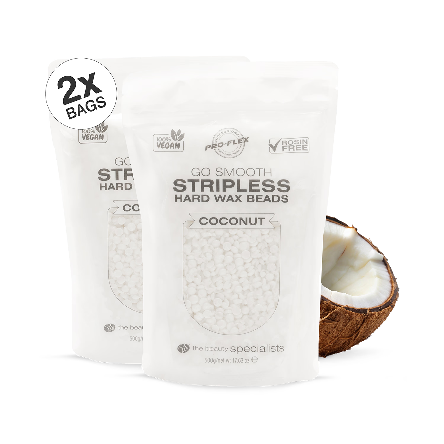 Rio Go Smooth hard wax beads coconut 2 x 500g (British brand)