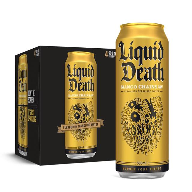 Liquid Death Mango Chainsaw Sparkling Water   4 x 500ml