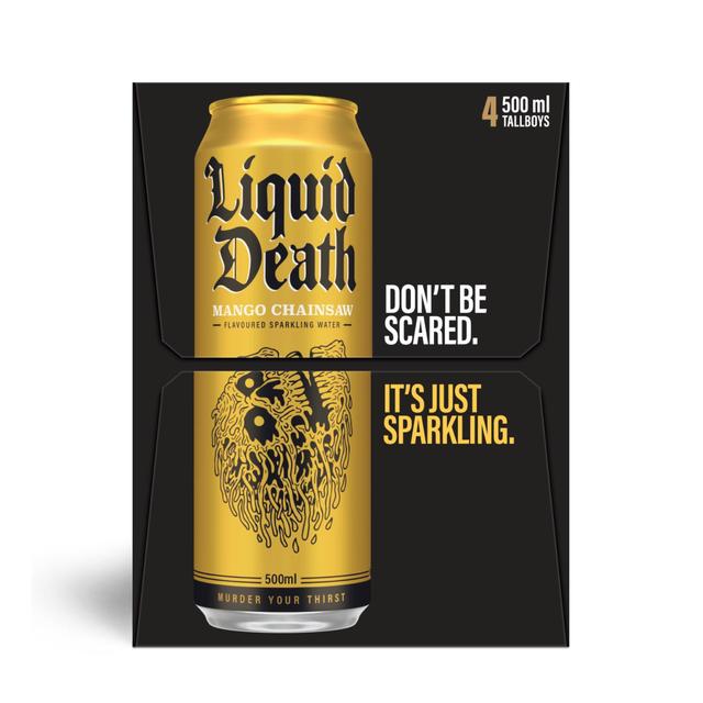 Liquid Death Mango Chainsaw Sparkling Water   4 x 500ml GOODS M&S   