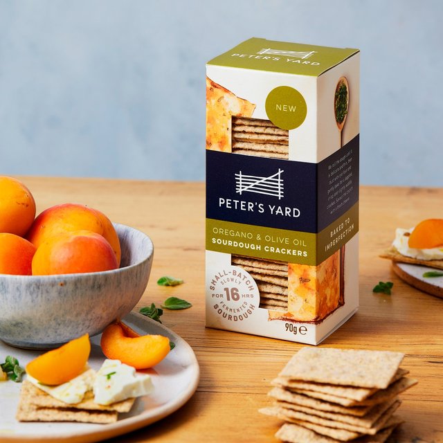 Peter's Yard Oregano & Olive Oil Sourdough Crackers   90g GOODS M&S   