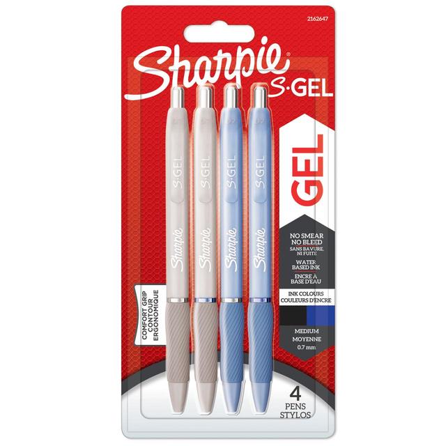 Sharpie S-Gel Gel Pens 0.7mm Black & Blue   4 per pack GOODS M&S   