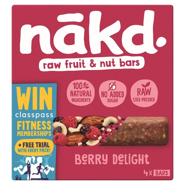 nakd. Berry Delight Fruit & Nut Bars Multipack   4 x 35g