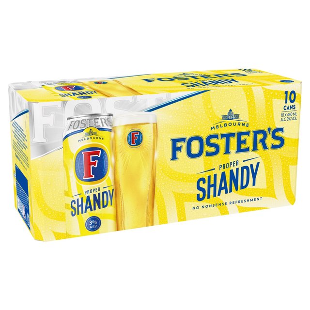 Foster's Proper Lager Shandy Beer Can   10 x 440ml GOODS M&S   