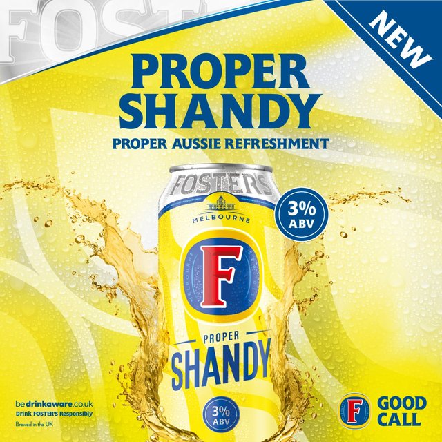 Foster's Proper Lager Shandy Beer Can   10 x 440ml GOODS M&S   