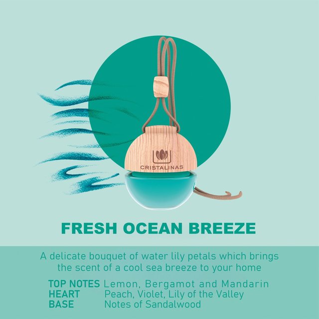 Cristalinas Car Air Freshener Fresh Ocean Breeze   6ml