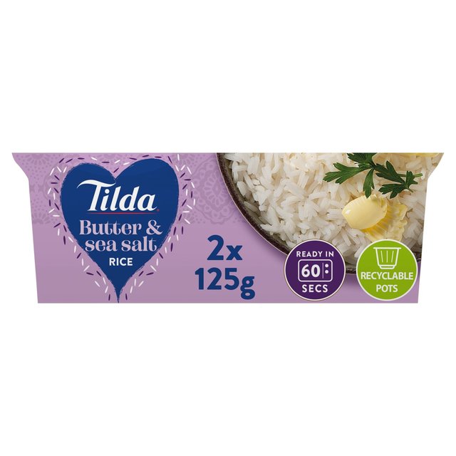 Tilda Pots Butter and Sea Salt Jasmine Rice   250g GOODS M&S   