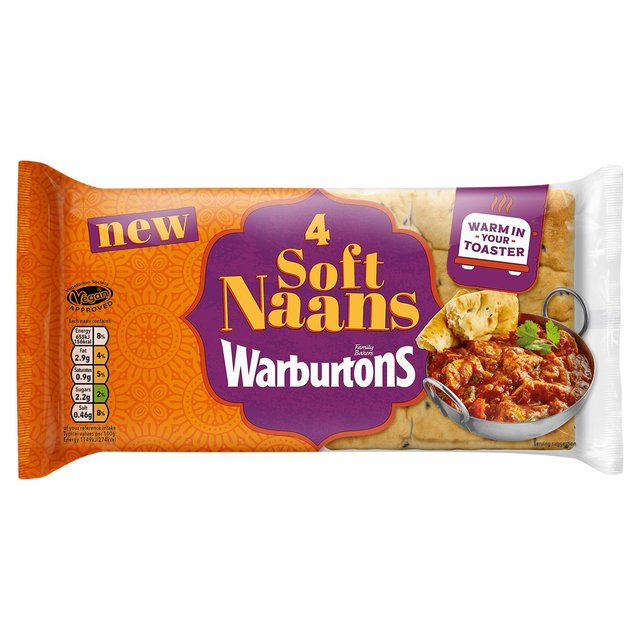 Warburtons Naan   4 per pack GOODS M&S   