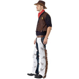 Smiffys cowboy costume brown with waistcoat chaps scarf hat, UK version