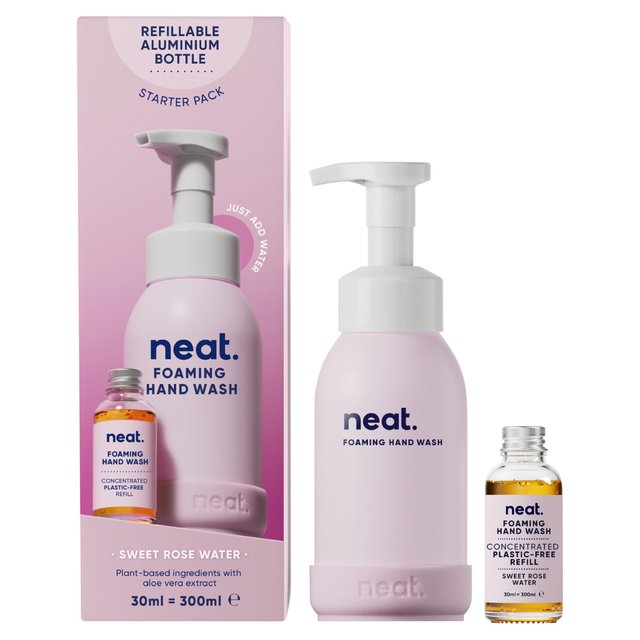 Neat Sweet Rose Water Refillable Handwash Starter Pack   300ml