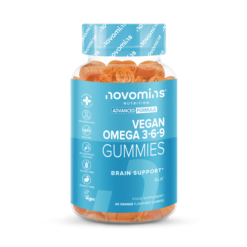 Novomins vegan omega gummies orange flavoured 60 count - British product