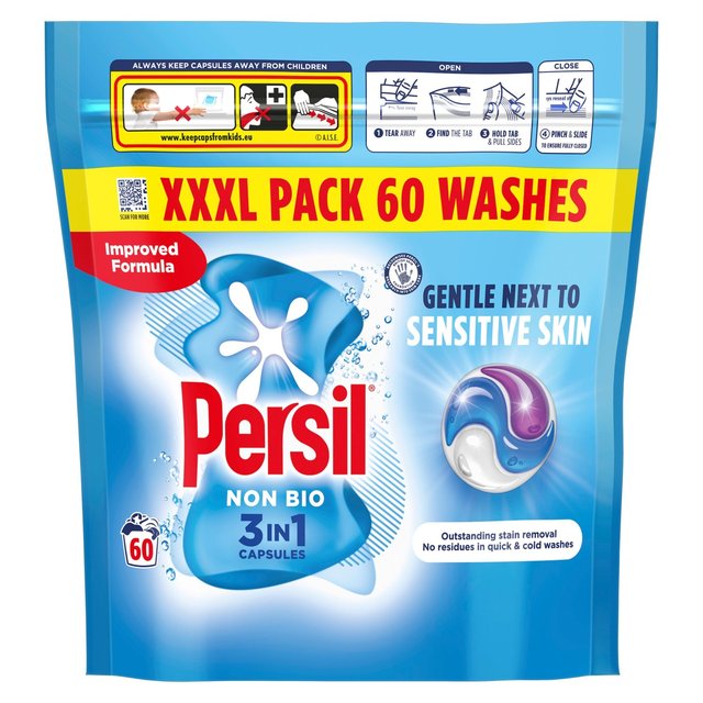 Persil Non Bio 3 in 1 Laundry Washing Detergent Capsules 60 Washes   60 per pack GOODS M&S   