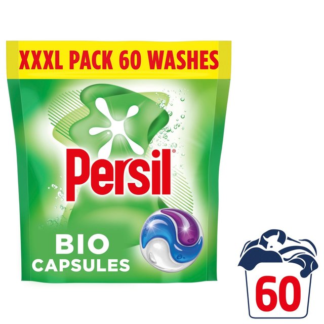 Persil Bio 3 in 1 Laundry Washing Detergent Capsules 60 Washes   60 per pack