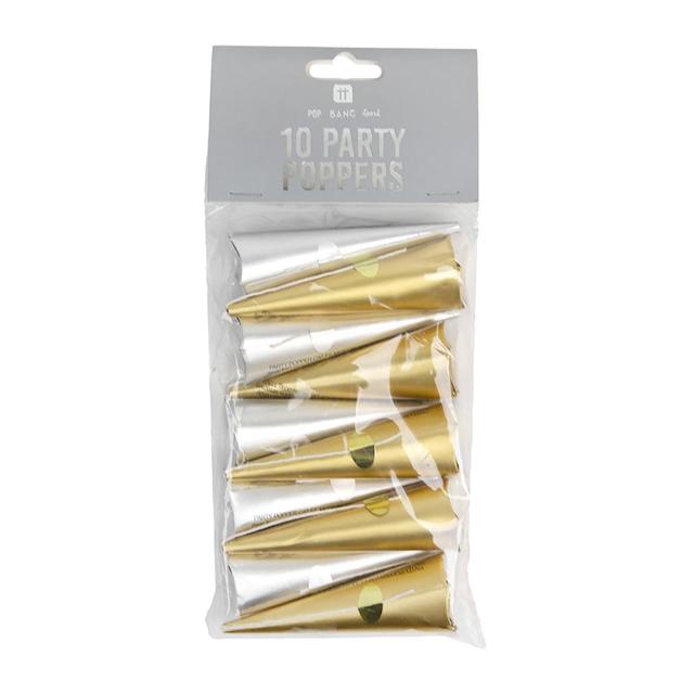 Metallic Paper Party Poppers   10 per pack