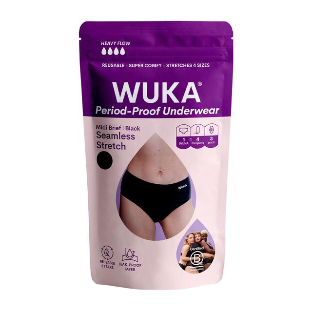 WUKA Stretch Seamless Period Pants Midi Brief Heavy Flow