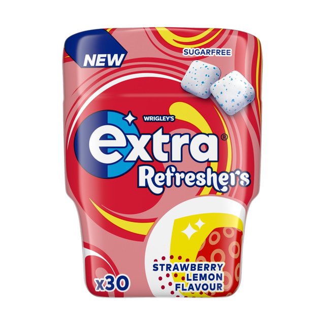 Extra Refreshers Strawberry Lemon Sugarfree Chewing Gum Bottle   67g GOODS M&S   