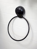 Showerdrape black toilet roll holder towel ring set, imported from the UK