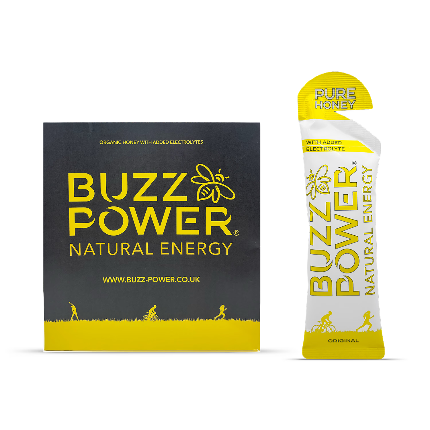 Buzz Power Original organic honey energy gel 24g sachets (British brand)