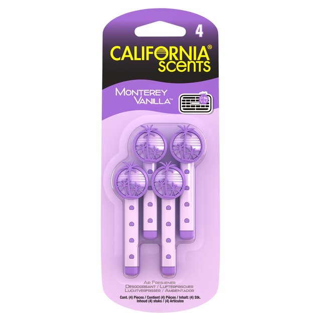 California Scents Monterey Vanilla Vent Sticks Car Air Fresheners   4 per pack GOODS M&S   